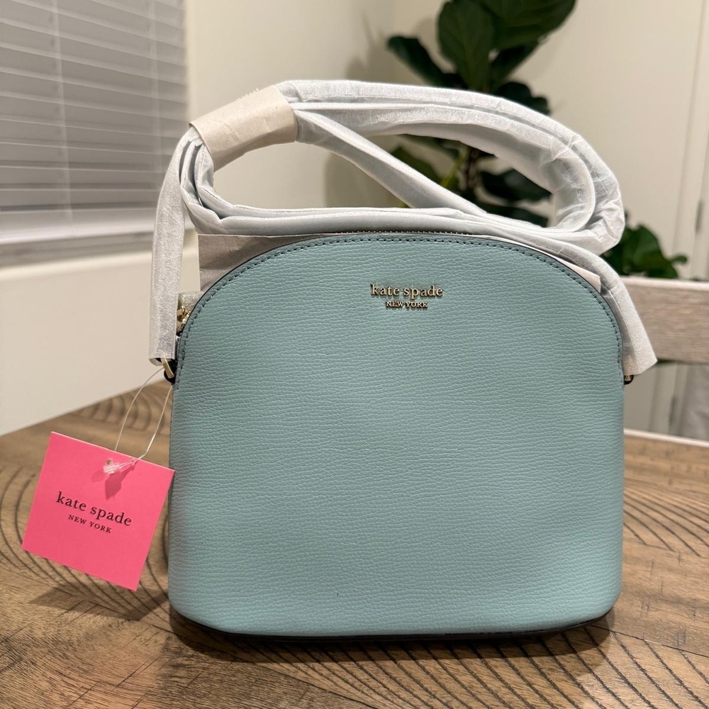 Kate Spade Sylvia Medium Dome Crossbody Frosted Spearmint Tiffany Blue | NWT